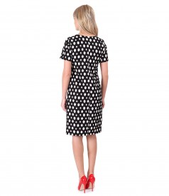 Printed elastic fabric dress with geometric motifs