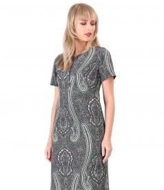 Dress made of printed elastic fabric