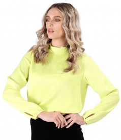 Viscose blouse with long sleeves