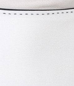 Office skirt with waist contrast trim