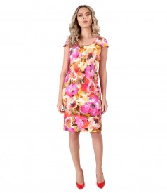 Printed cotton dress with floral motifs