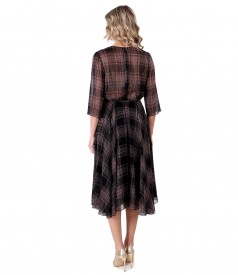 Veil dress with plaid