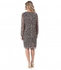 Casual veil dress with animal print beads