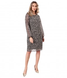 Casual veil dress with animal print beads