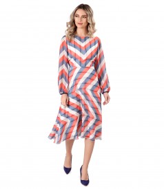 Veil dress printed with stripes