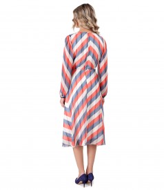 Veil dress printed with stripes