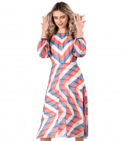 Veil dress printed with stripes