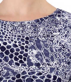 Elastic jersey blouse with 3d leopard print