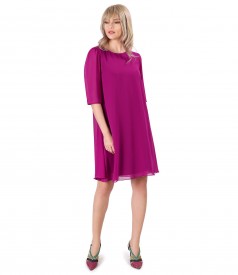 Veil dress with 3/4 sleeves
