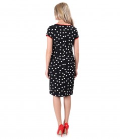 Midi dress printed with dots and hearts