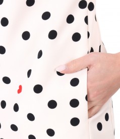 Midi dress printed with dots and hearts