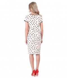 Midi dress printed with dots and hearts