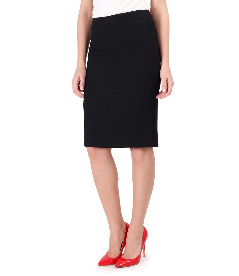 Office skirt made of elastic fabric black - YOKKO