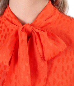 Viscose blouse with scarf collar