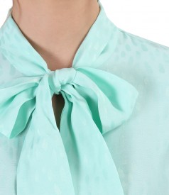 Viscose blouse with scarf collar