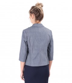 Elastic cotton jacket with stripes