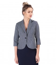 Elastic cotton jacket with stripes