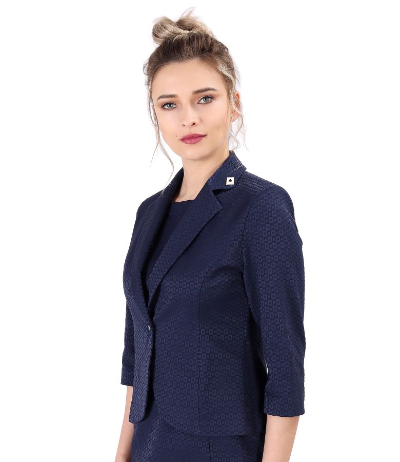 Office jacket made of textured fabric