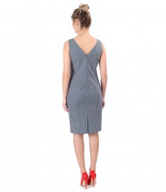Midi dress made of elastic cotton with stripes