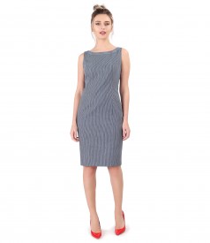 Midi dress made of elastic cotton with stripes