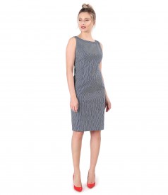 Midi dress made of elastic cotton with stripes