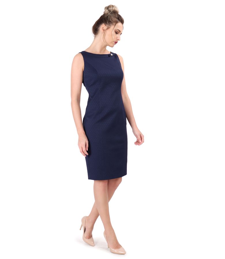 Midi dress made of textured cotton accessory