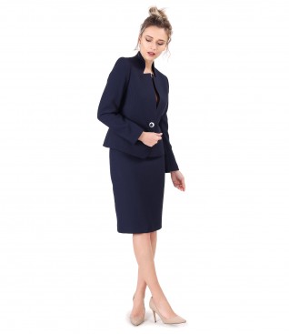 Office women suit with skirt and elastic fabric jacket