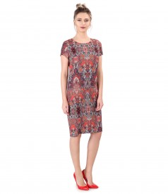 Viscose dress printed with floral motifs