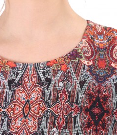 Viscose dress printed with floral motifs