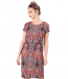 Viscose dress printed with floral motifs