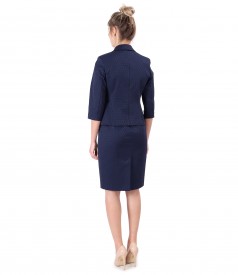 Office woman suit with dress and jacket made of textured cotton