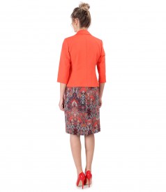 Textured cotton jacket with viscose dress