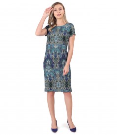 Viscose dress printed with floral motifs