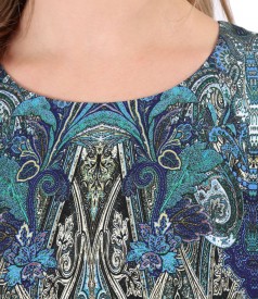 Viscose dress printed with floral motifs