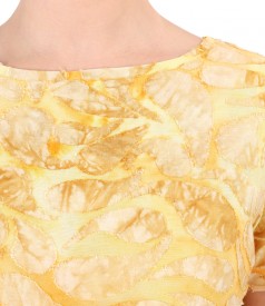 Blouse made of jersey with embossed pattern