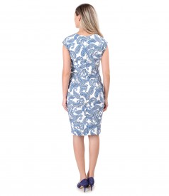 Elastic brocade dress with floral print