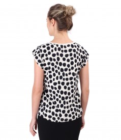 Jersey blouse printed with dots