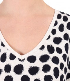 Jersey blouse printed with dots