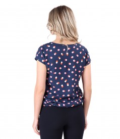 Elegant viscose blouse printed with dots