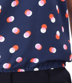 Elegant viscose blouse printed with dots