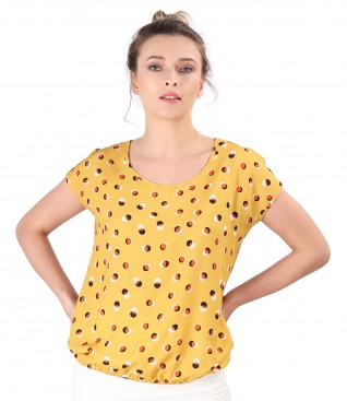 Elegant viscose blouse printed with dots