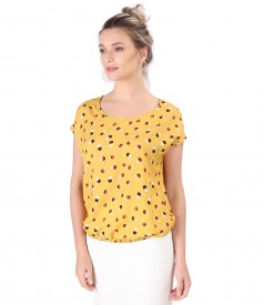 Elegant viscose blouse printed with dots