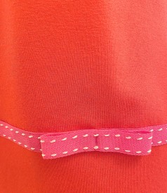 Elastic jersey blouse with bow rips