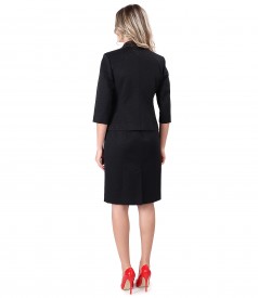 Office women suit with dress and jacket made of textured cotton