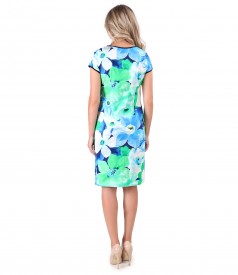 Printed cotton midi dress with floral motifs