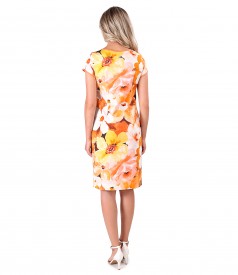 Printed cotton midi dress with floral motifs