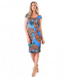 Printed cotton dress with floral motifs
