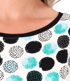 Jersey dress printed with dots