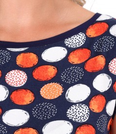 Jersey dress printed with dots