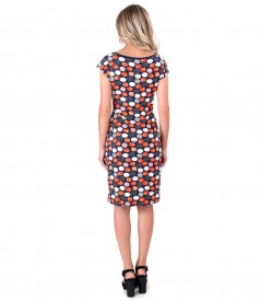 Jersey dress printed with dots